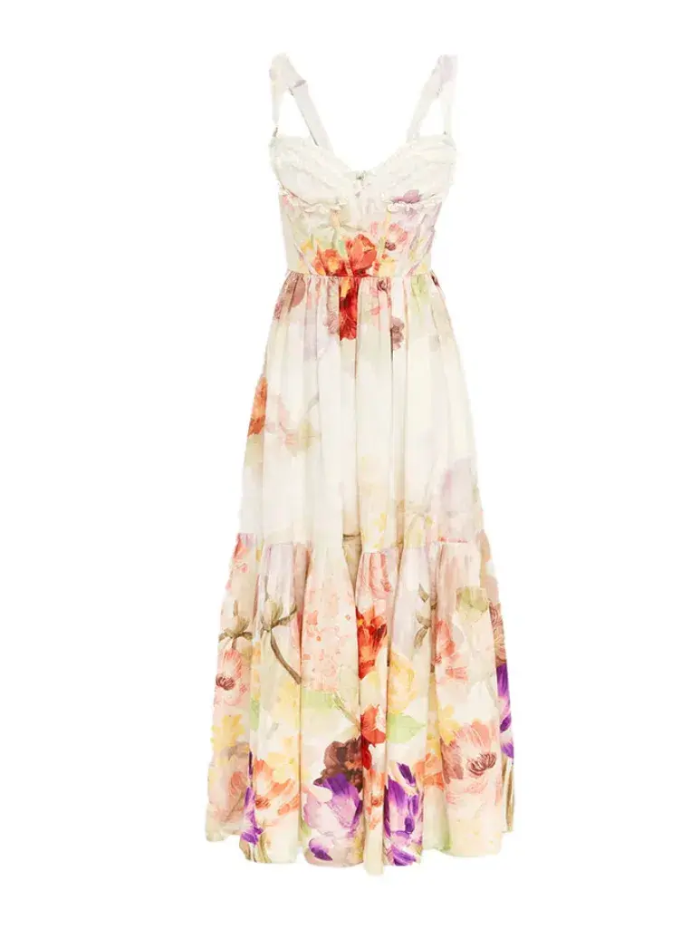 Leo Lin Rose Bustier Midi Dress Size 6 - Image 2