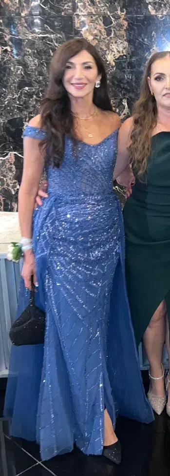 Long Blue Gown with train - Image 2