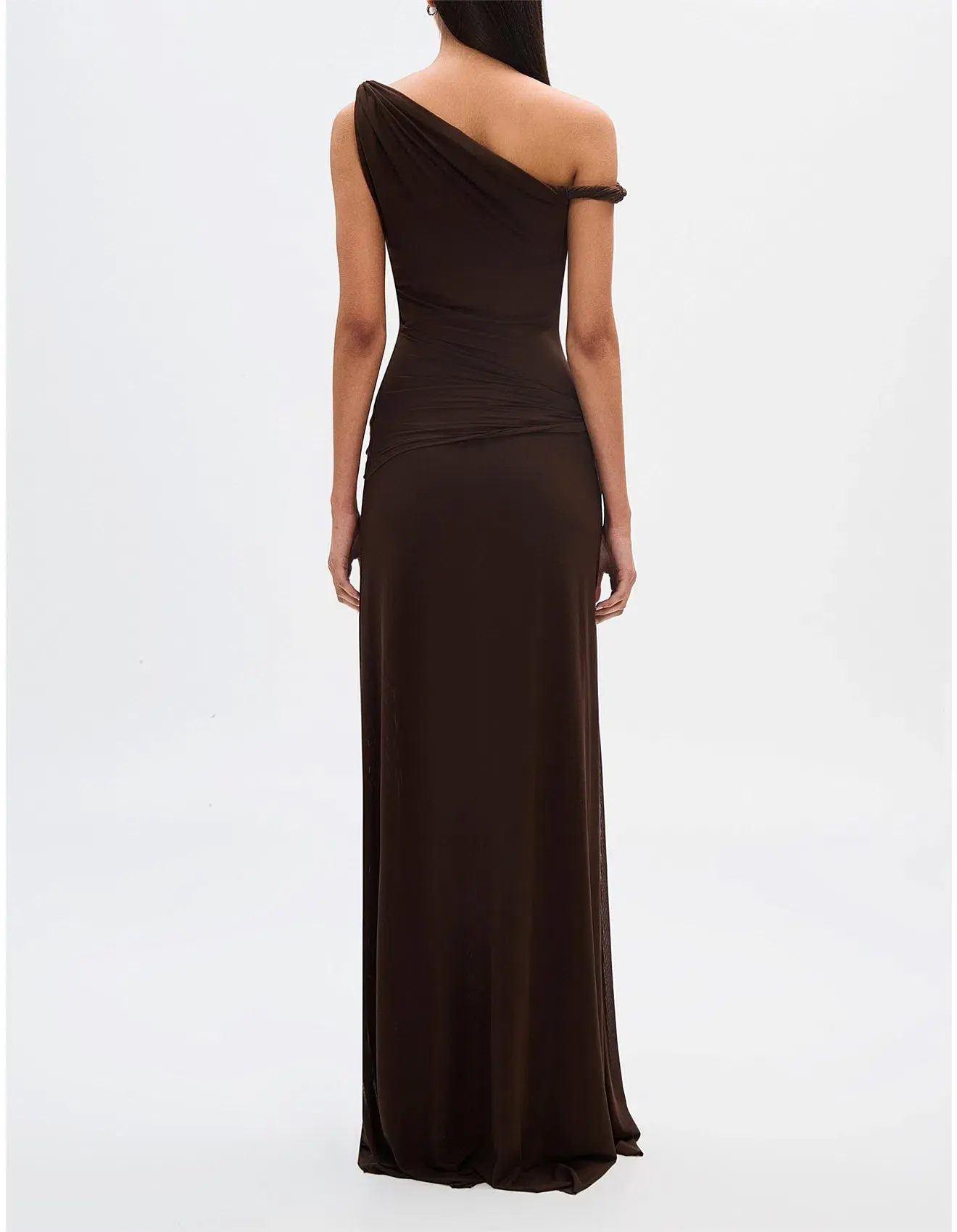 Misha Sisal Mesh Maxi Dress Brown Size 10 - Image 3