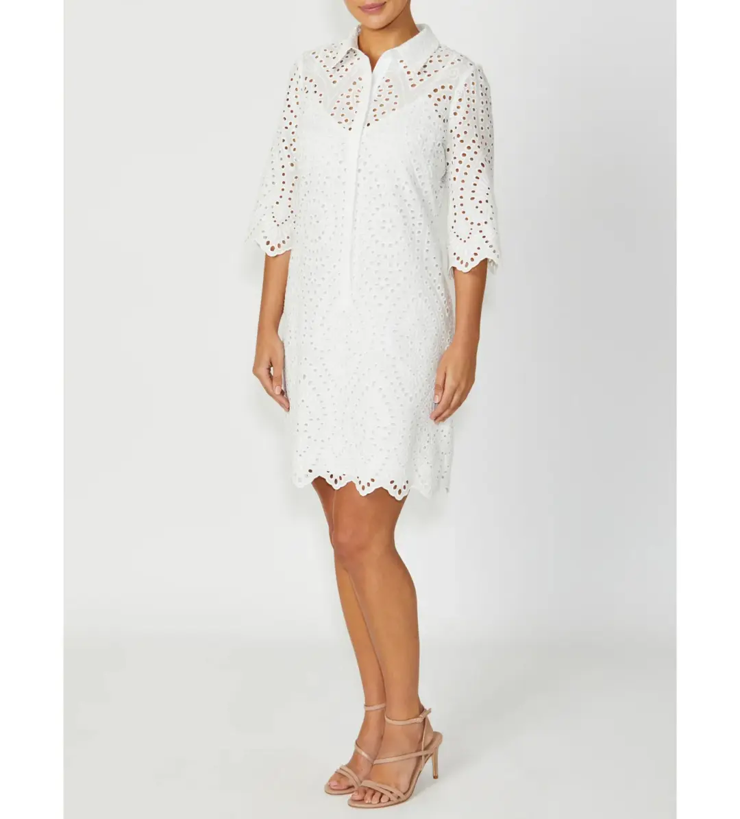 Anthea Crawford Eva Ivory Lace Dress White Size AU 12 for rent on The Volte - main image