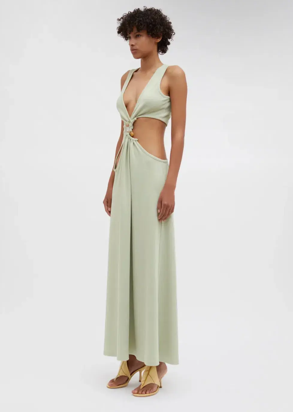 Christopher Esber Stone Cavern Tank Maxi Dress in Pistachio Size 10 - Image 4