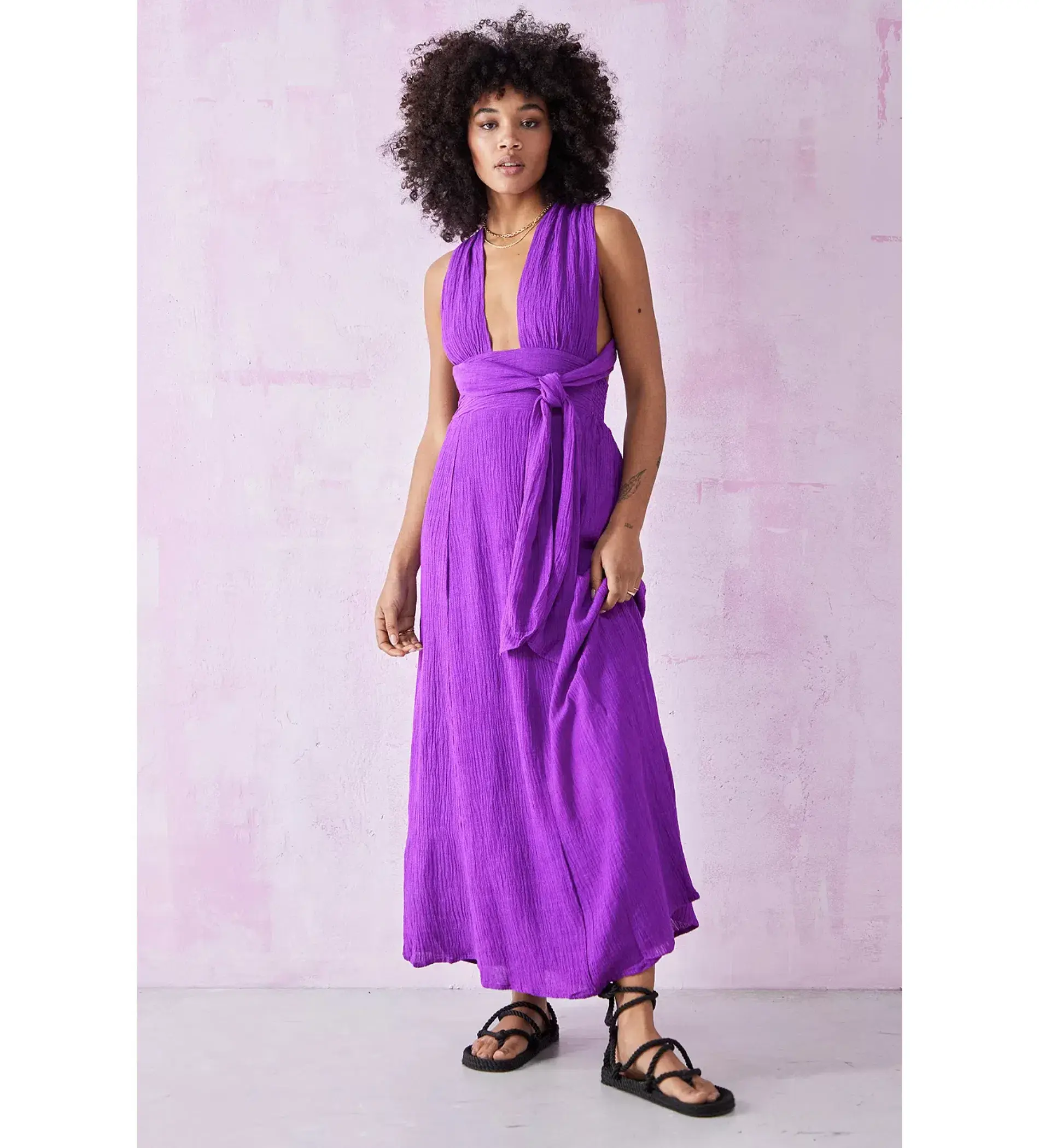 Faithfull The Brand Tropiques Maxi Dress Violet size 10 - Image 2