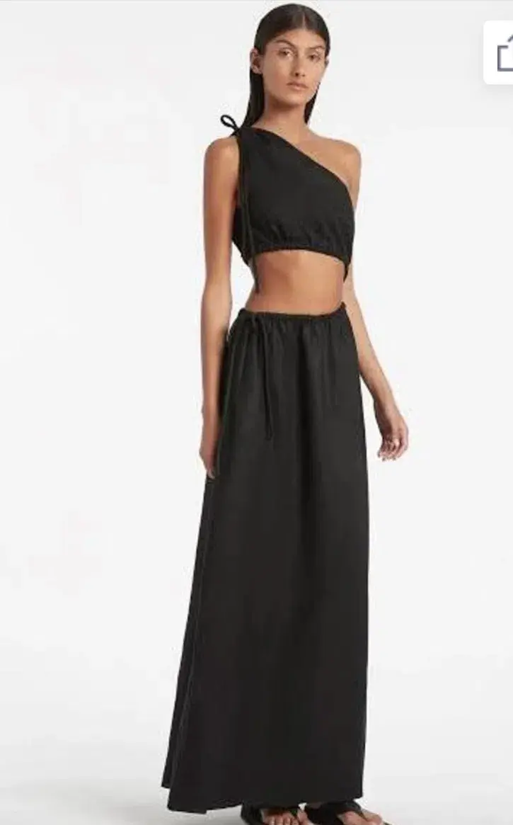 Sir The Label  Blanche Asymmetrical Gown Black Size 10 - Image 1