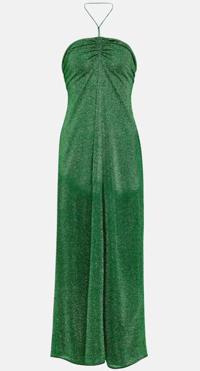 Oseree Lumiere Empire Maxi Dress in Emerald Green Size 10 - Image 5