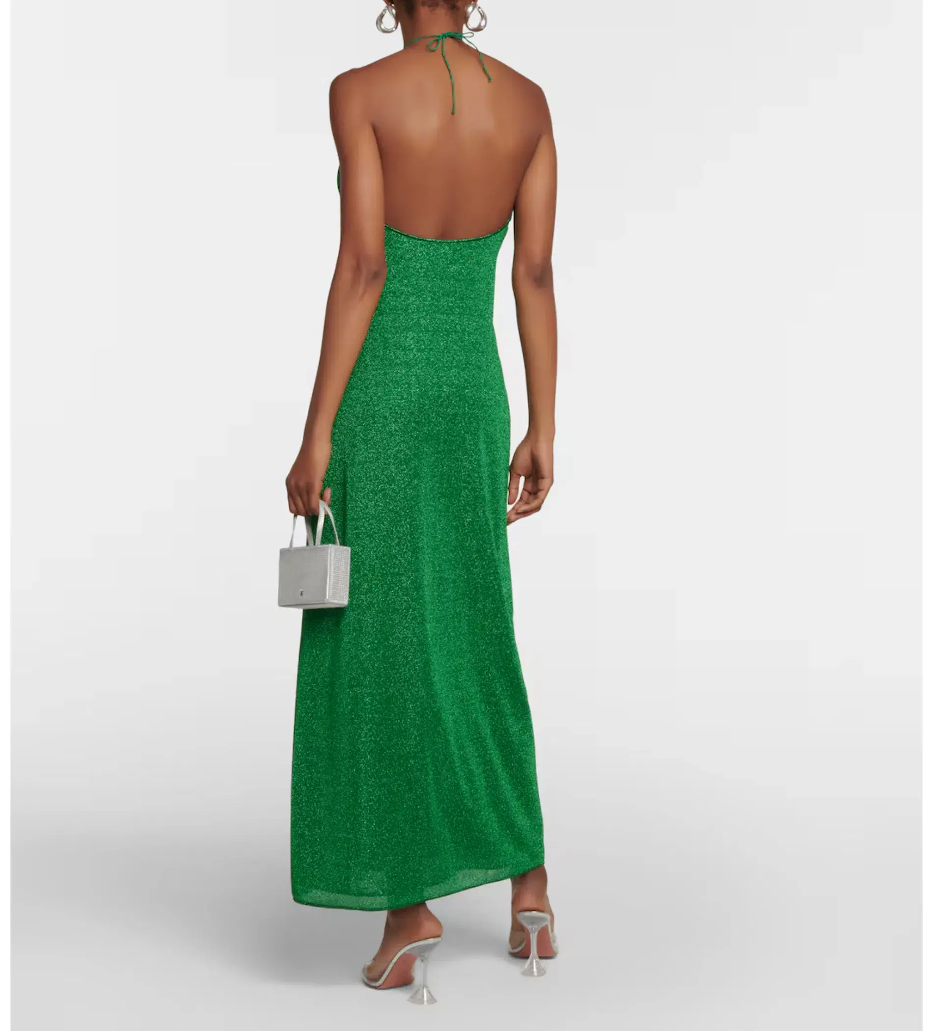 Oseree Lumiere Empire Maxi Dress in Emerald Green Size 10 - Image 3