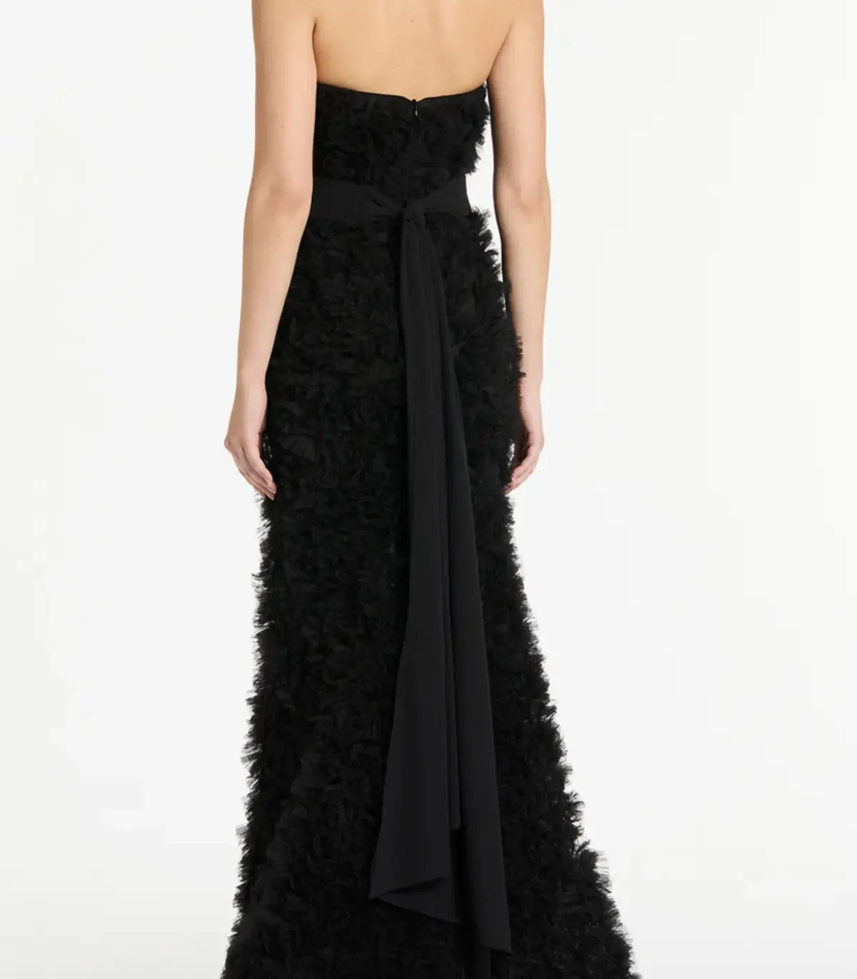 Carla Zampatti Ruffle Strapless Dress Black Size AU 8 - Image 4