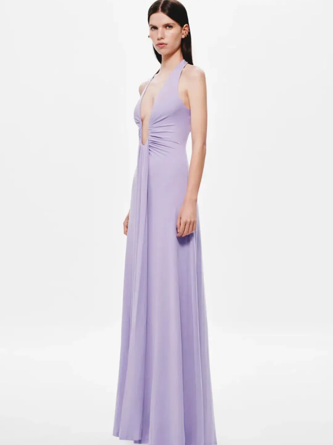 MISHA Jennifer Cupro Maxi Dress Lilac Size 6 for rent on The Volte - main image