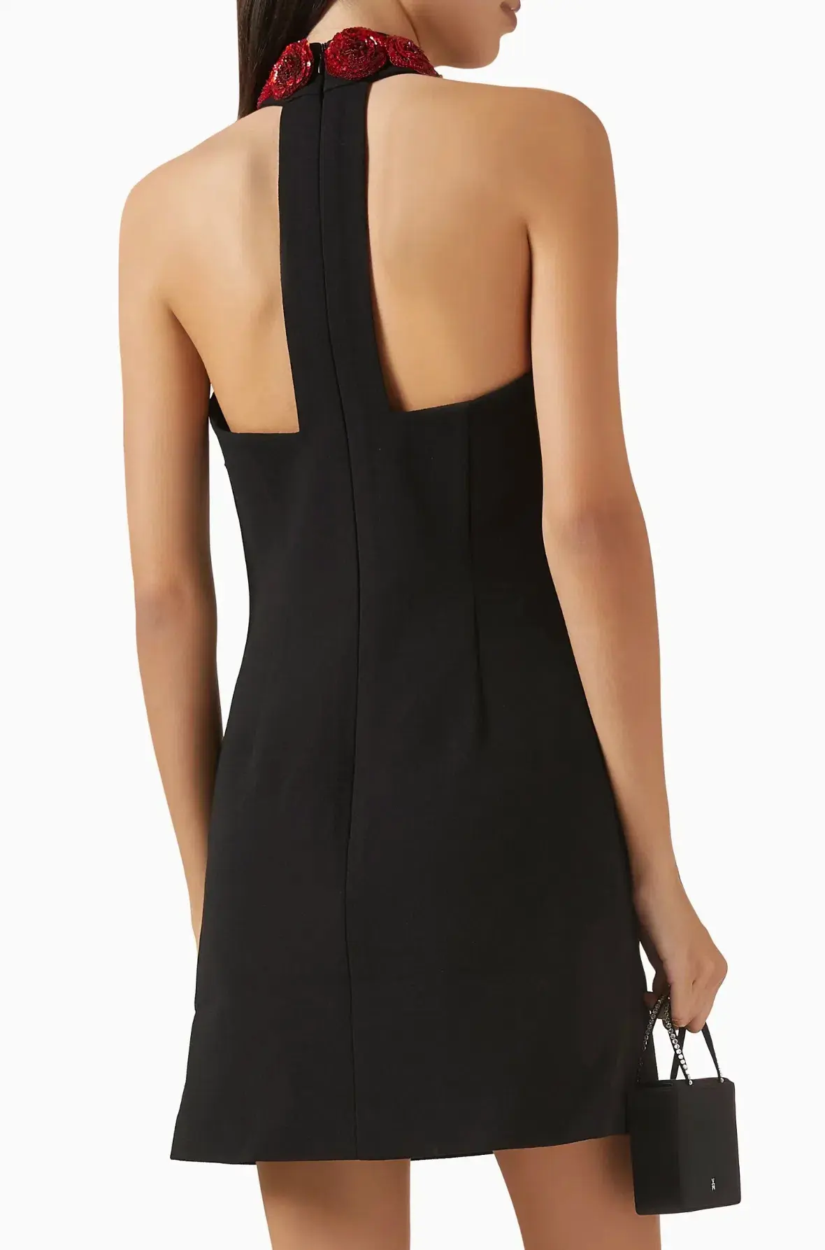 Rebecca Vallance Rosetta Halter Mini Dress Black Size 8 - Image 5
