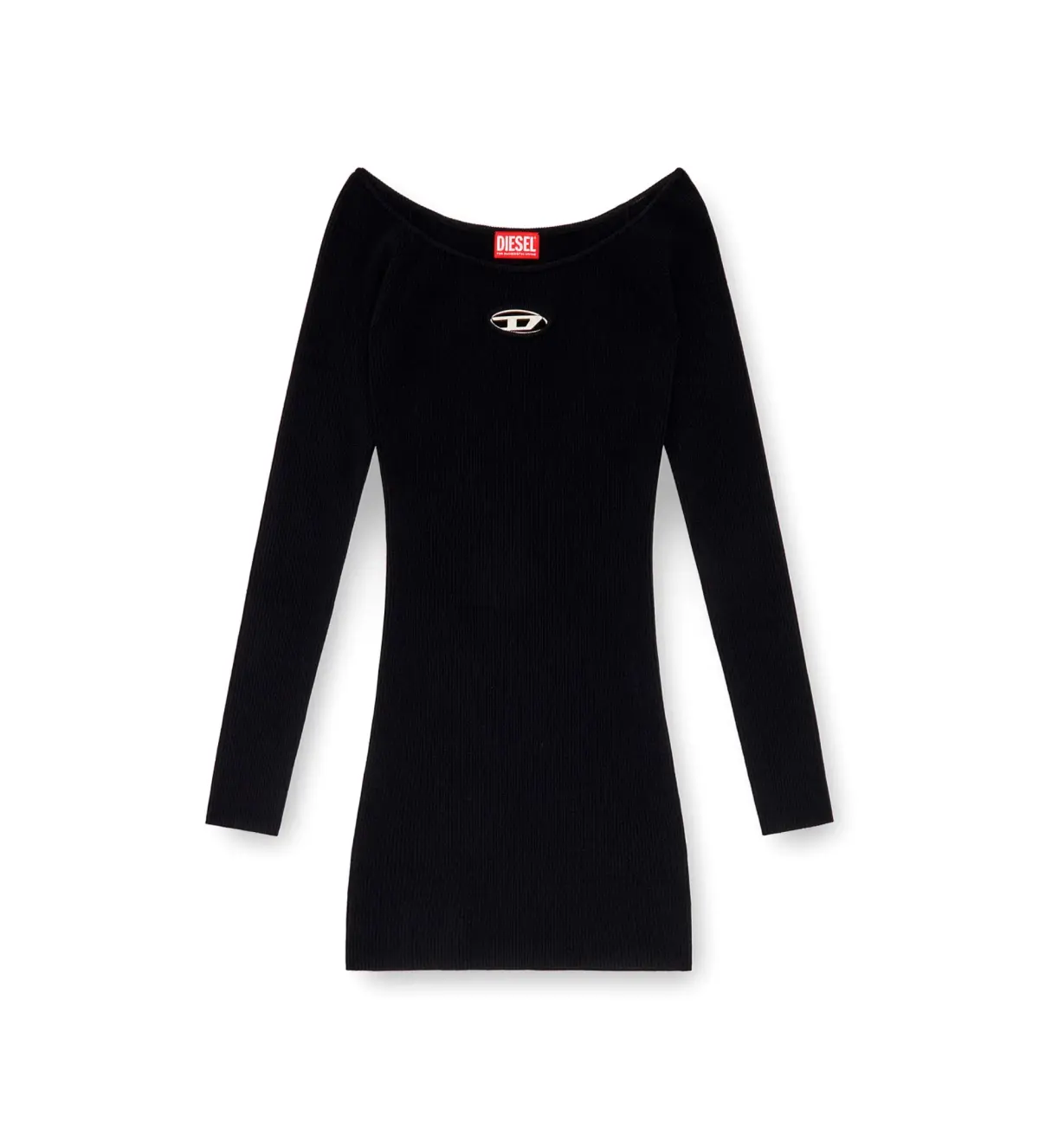 Diesel M-Vera Ribbed Mini Dress Black Size 10/M - Image 4