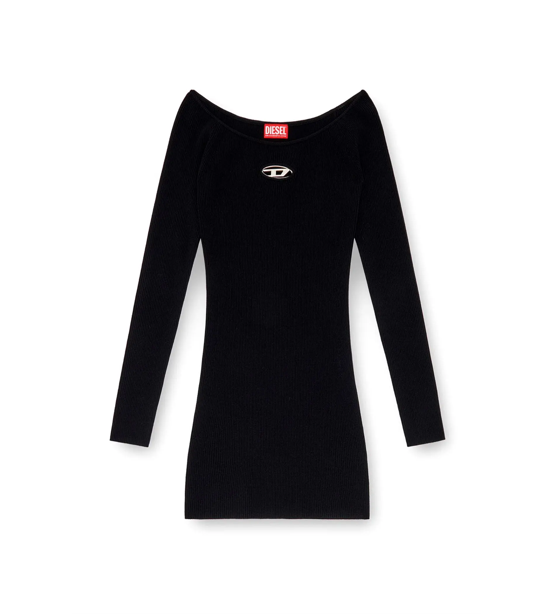 Diesel M-Vera Ribbed Mini Dress Black Size 6/XS - Image 4