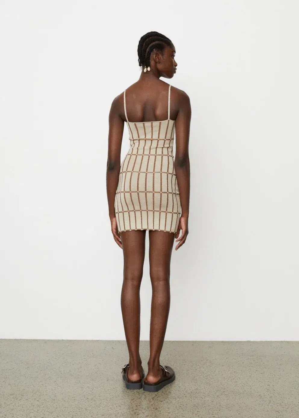 Jacquemus La Robe Maille Malha Mini Dress Beige Size 36/AU 8 for rent on The Volte - main image