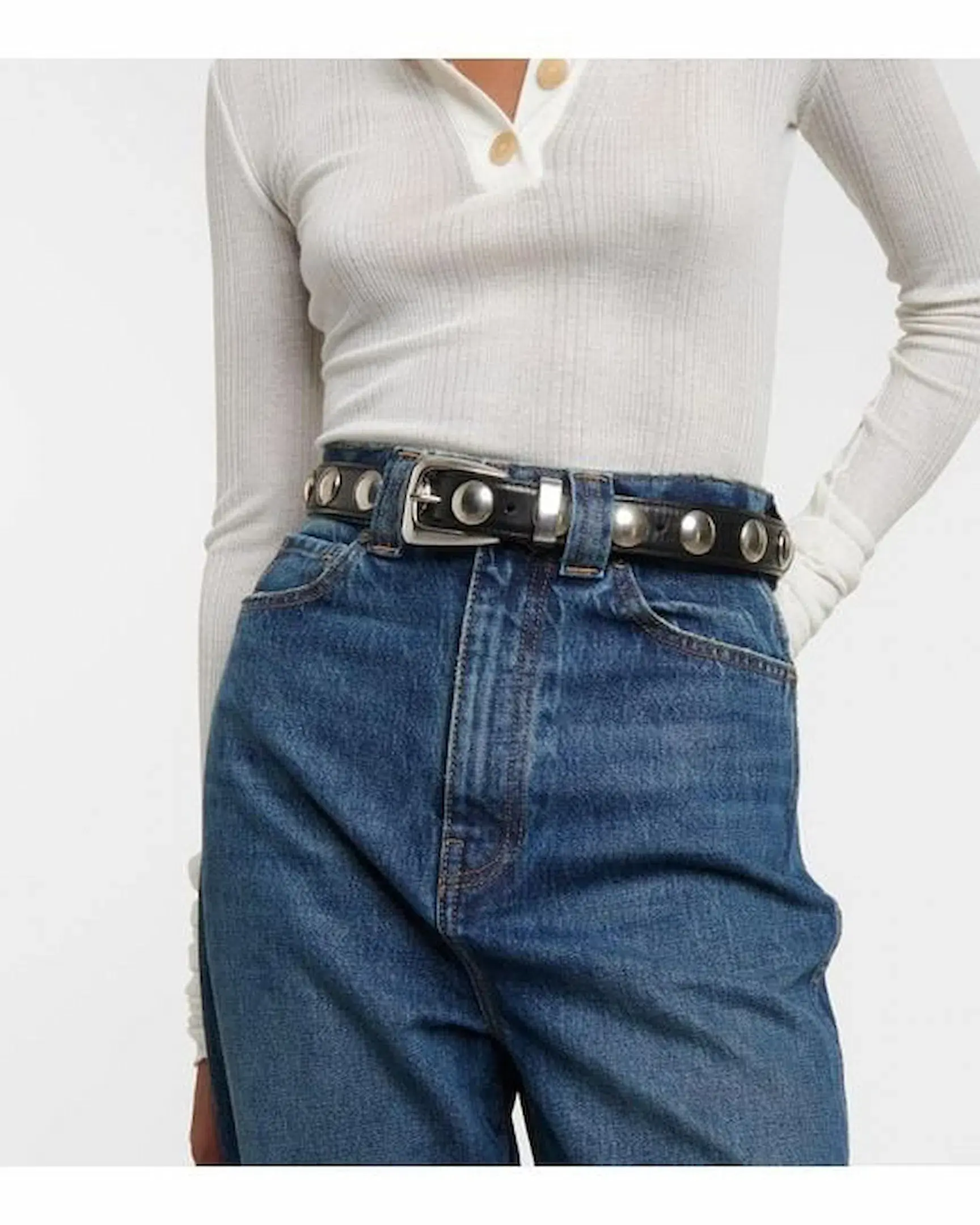 Khaite Benny Belt Studded Black Size 90cm - Image 1