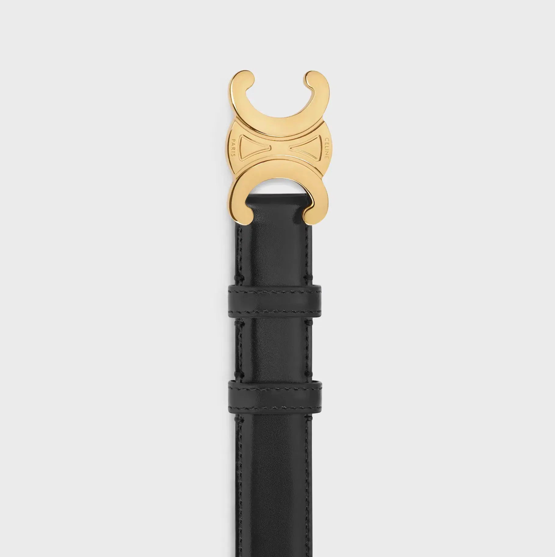 Celine Triomphe Belt Medium Black Size AU 10 - Image 3
