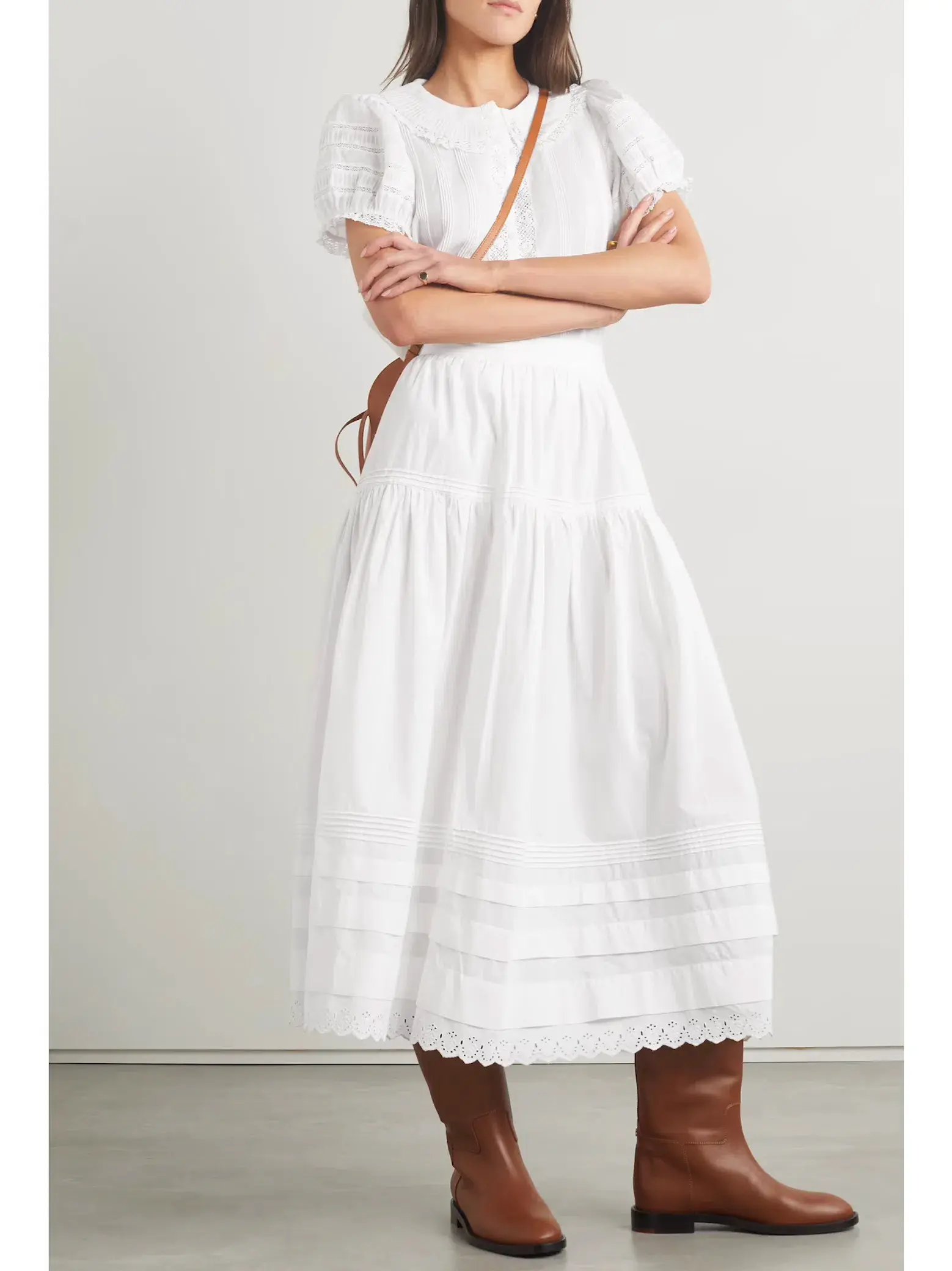 DÔEN Sebastiane White Midi Skirt Size 10 - Image 1