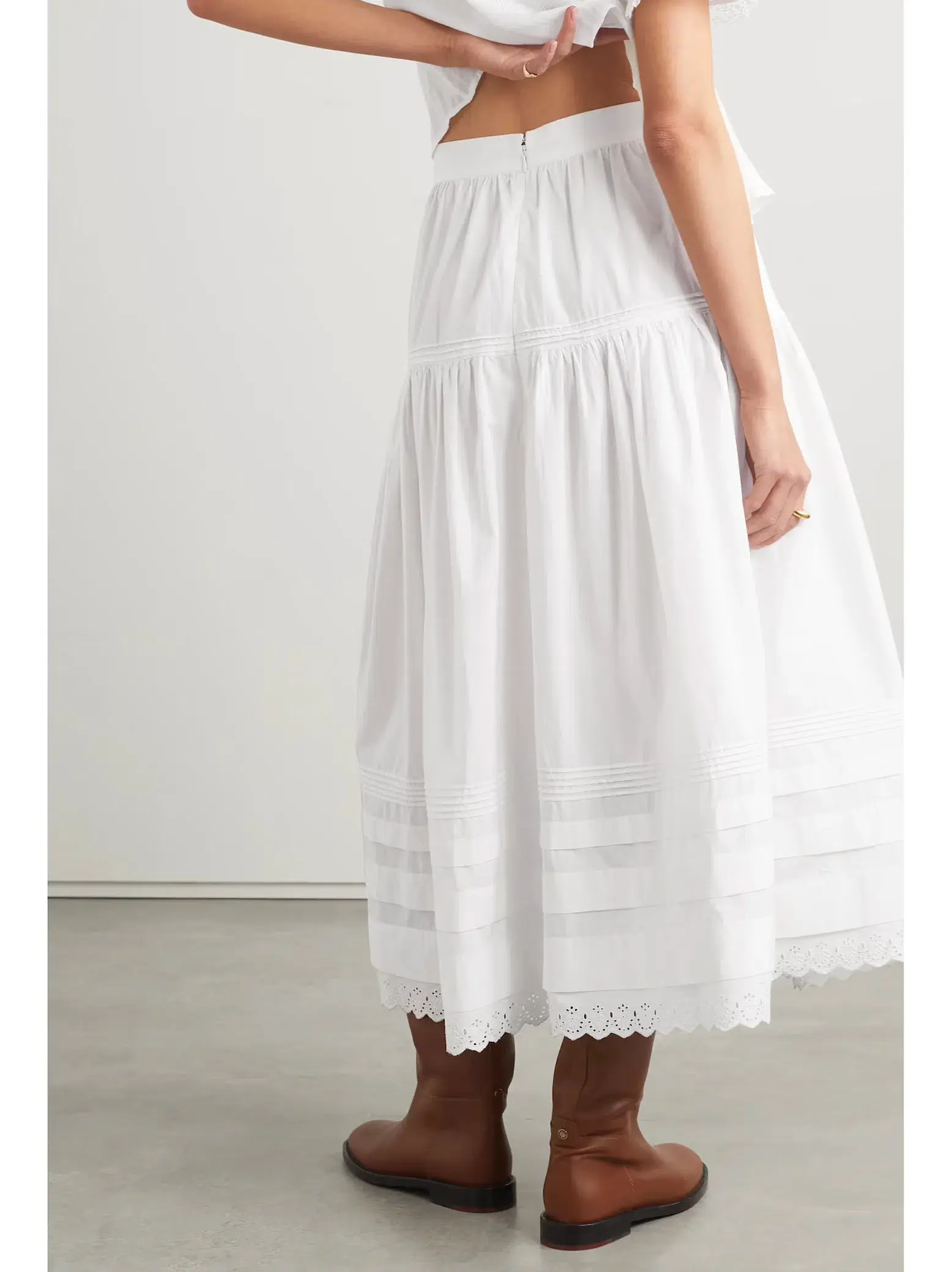 DÔEN Sebastiane White Midi Skirt Size 10 - Image 2