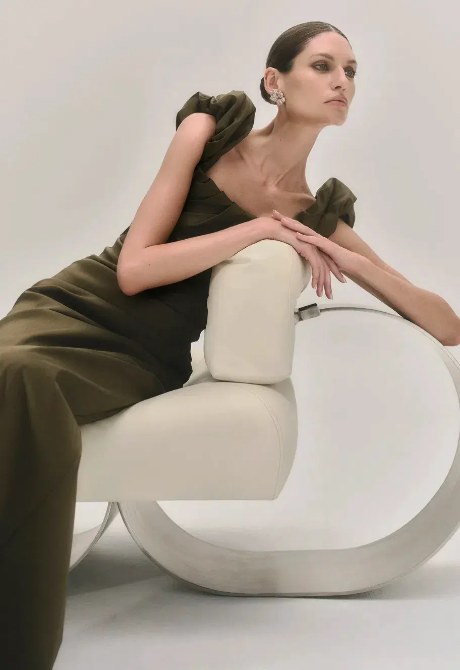 Rachel Gilbert Kalina Gown Olive Size 1/AU 8 - Image 5