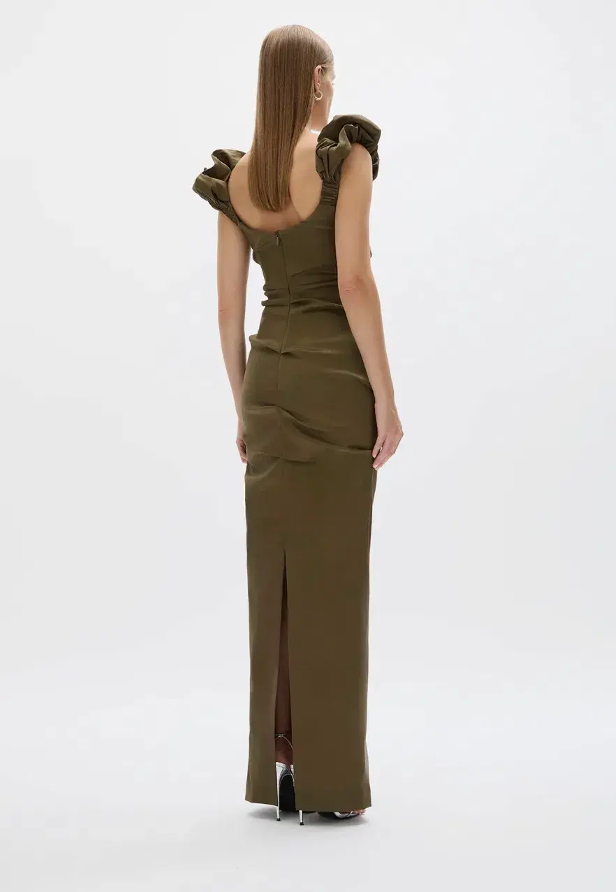 Rachel Gilbert Kalina Gown Olive Size 1/AU 8 - Image 3