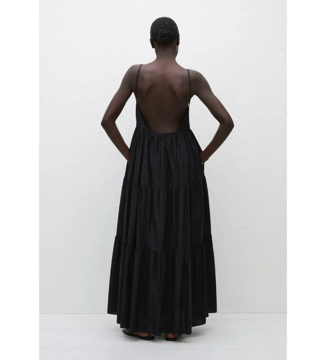 Matteau Tiered Low Back Sundress Black Size 2 / AU 8 for rent on The Volte - main image