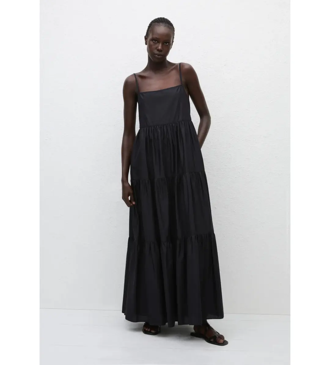 Matteau Tiered Low Back Sundress Black Size 2 / AU 8 for rent on The Volte - main image