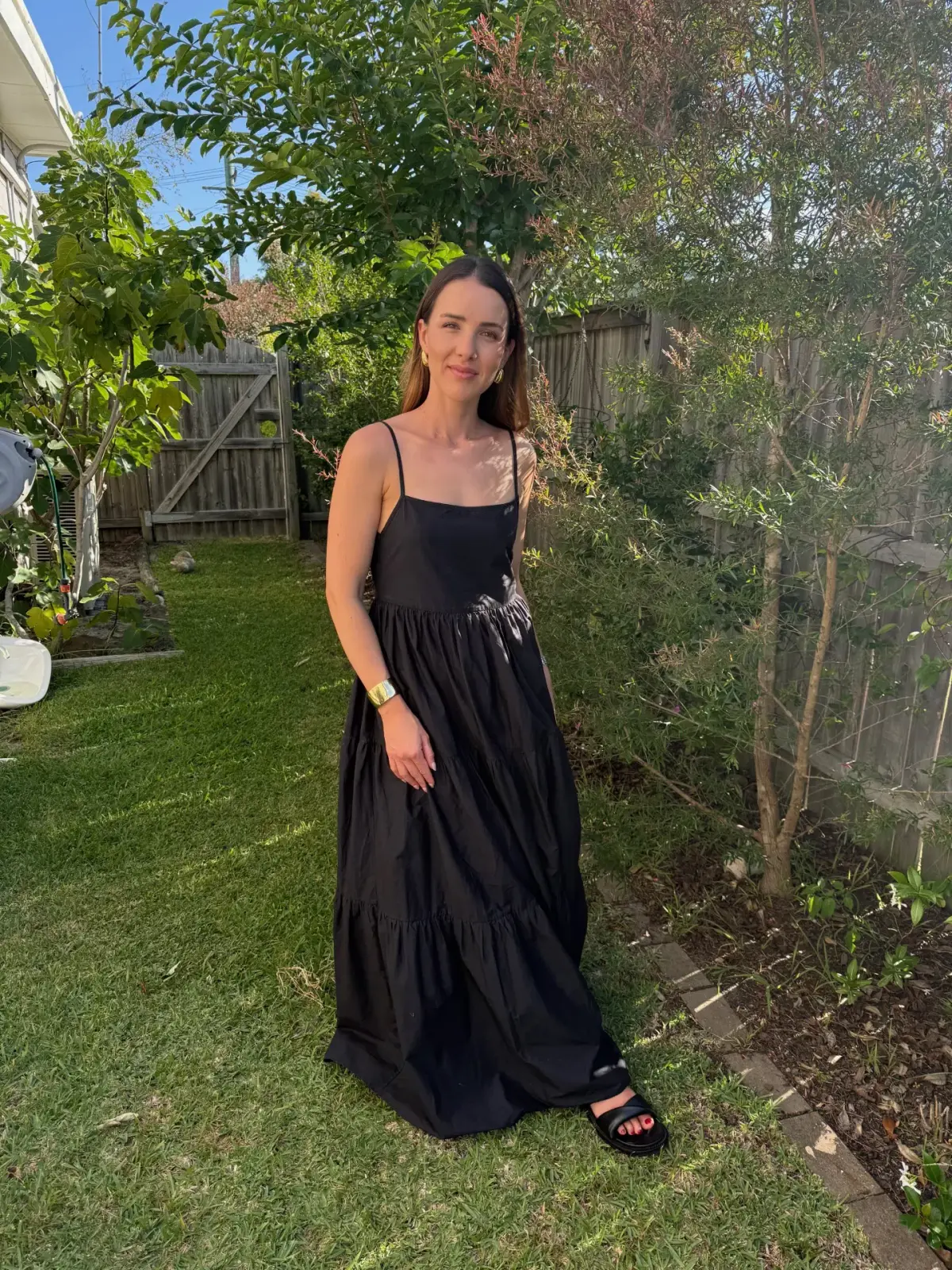 Matteau Tiered Low Back Sundress Black Size 2 / AU 8 - Image 1