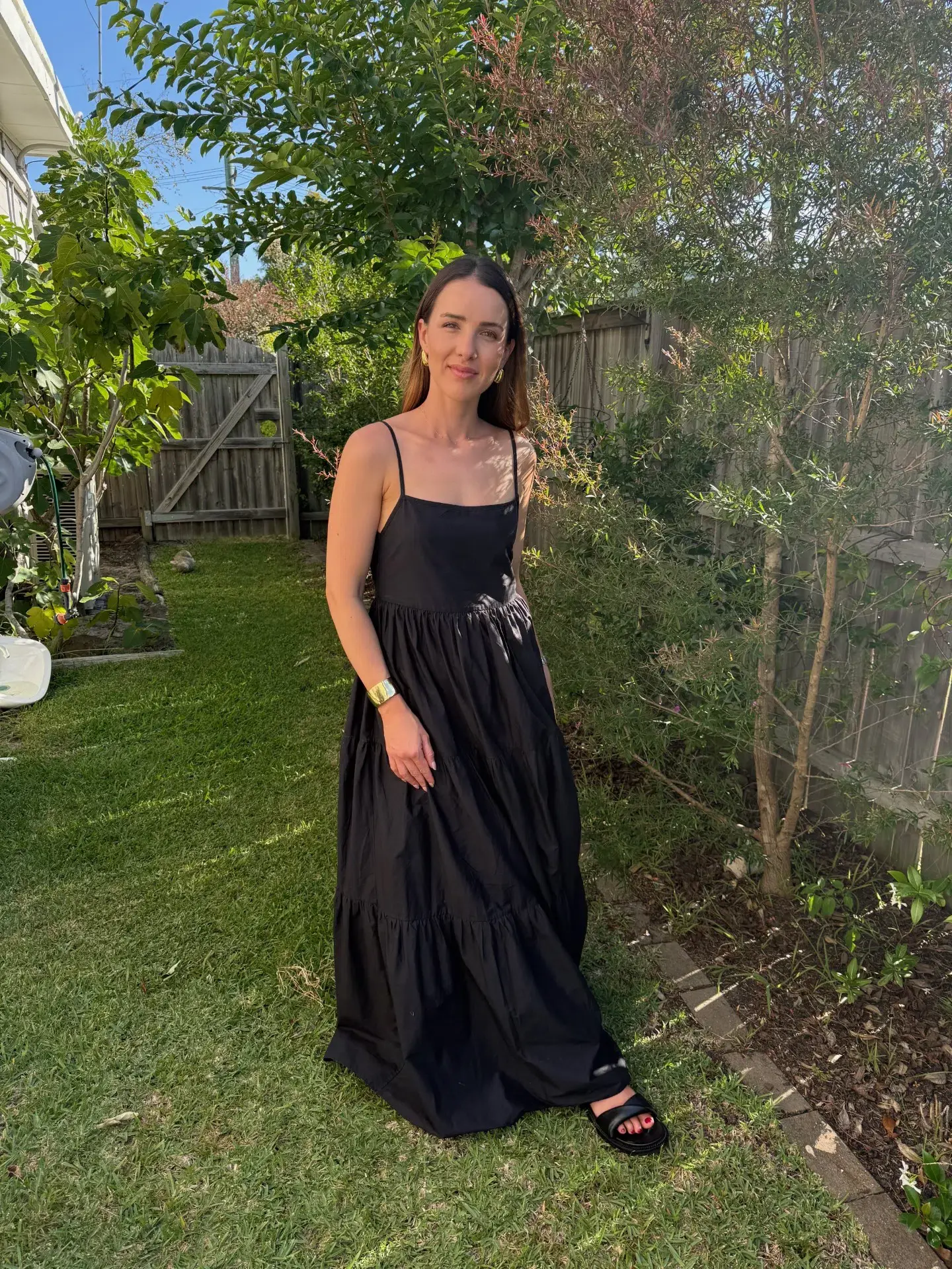 Matteau Tiered Low Back Sundress Black Size 2 / AU 8 - Image 1