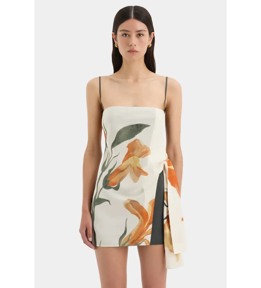 Sir the Label Constance Tie Mini Dress Iris Floral Size 2 / AU 10 for rent on The Volte - main image