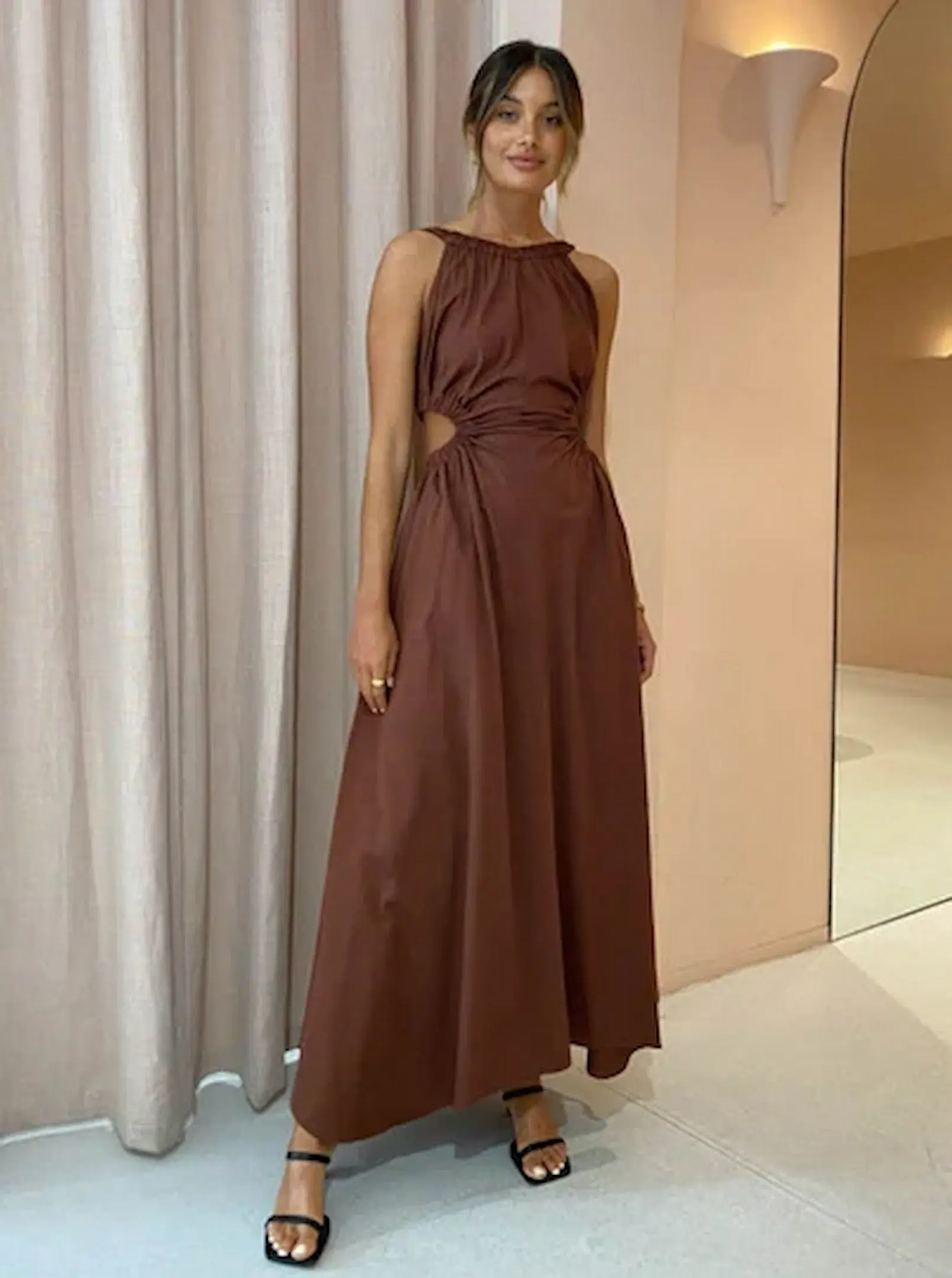 Camilla and Marc Coppola Maxi Dress Cinnamon Chocolate Size AU 12 - Image 1