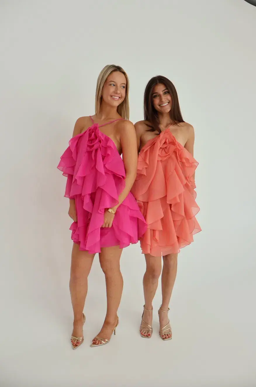 Aje Pandorea Layered Mini Dress Fuschia Pink Size 10 - Image 2