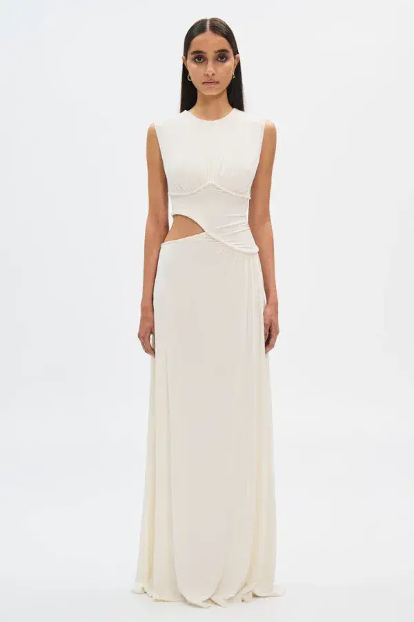 Misha The Sierra Jersey Gown Ivory White Size 12 - Image 6