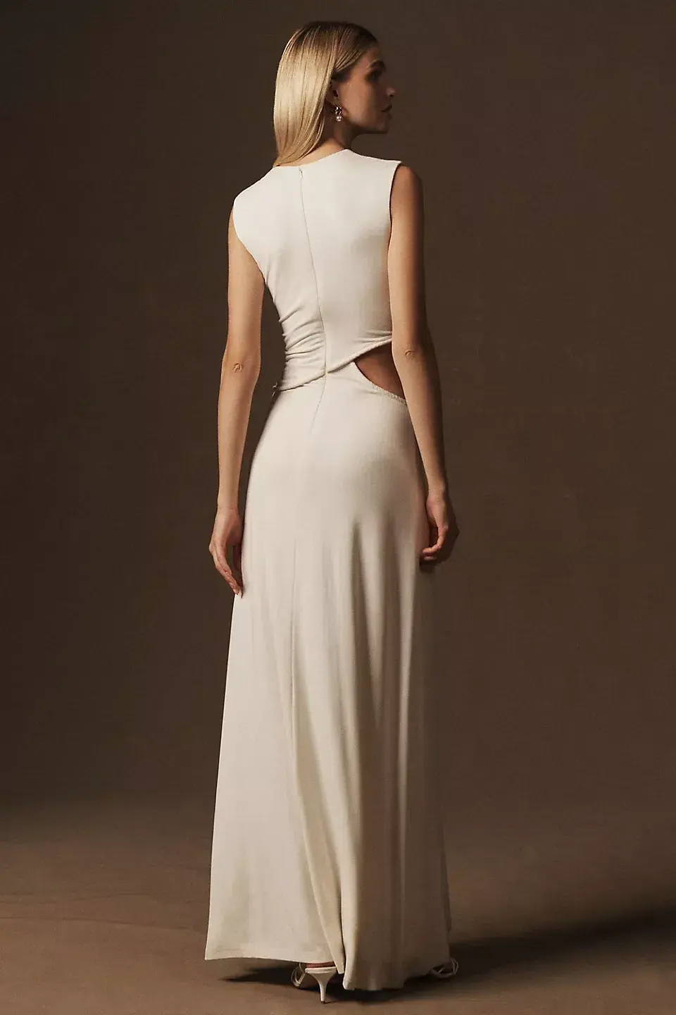 Misha The Sierra Jersey Gown Ivory White Size 12 - Image 3