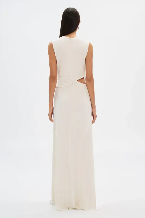 Misha The Sierra Jersey Gown Ivory White Size 12 - Image 8
