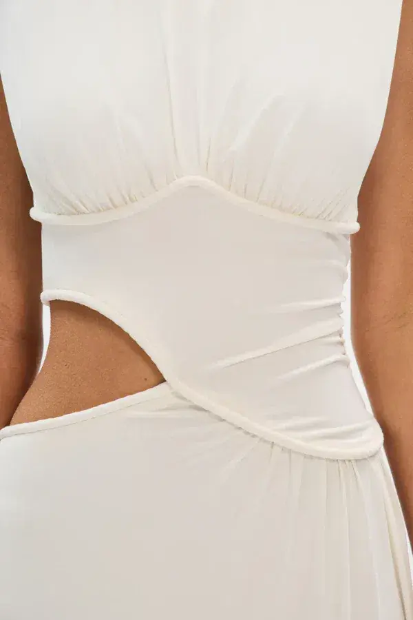 Misha The Sierra Jersey Gown Ivory White Size 12 - Image 9