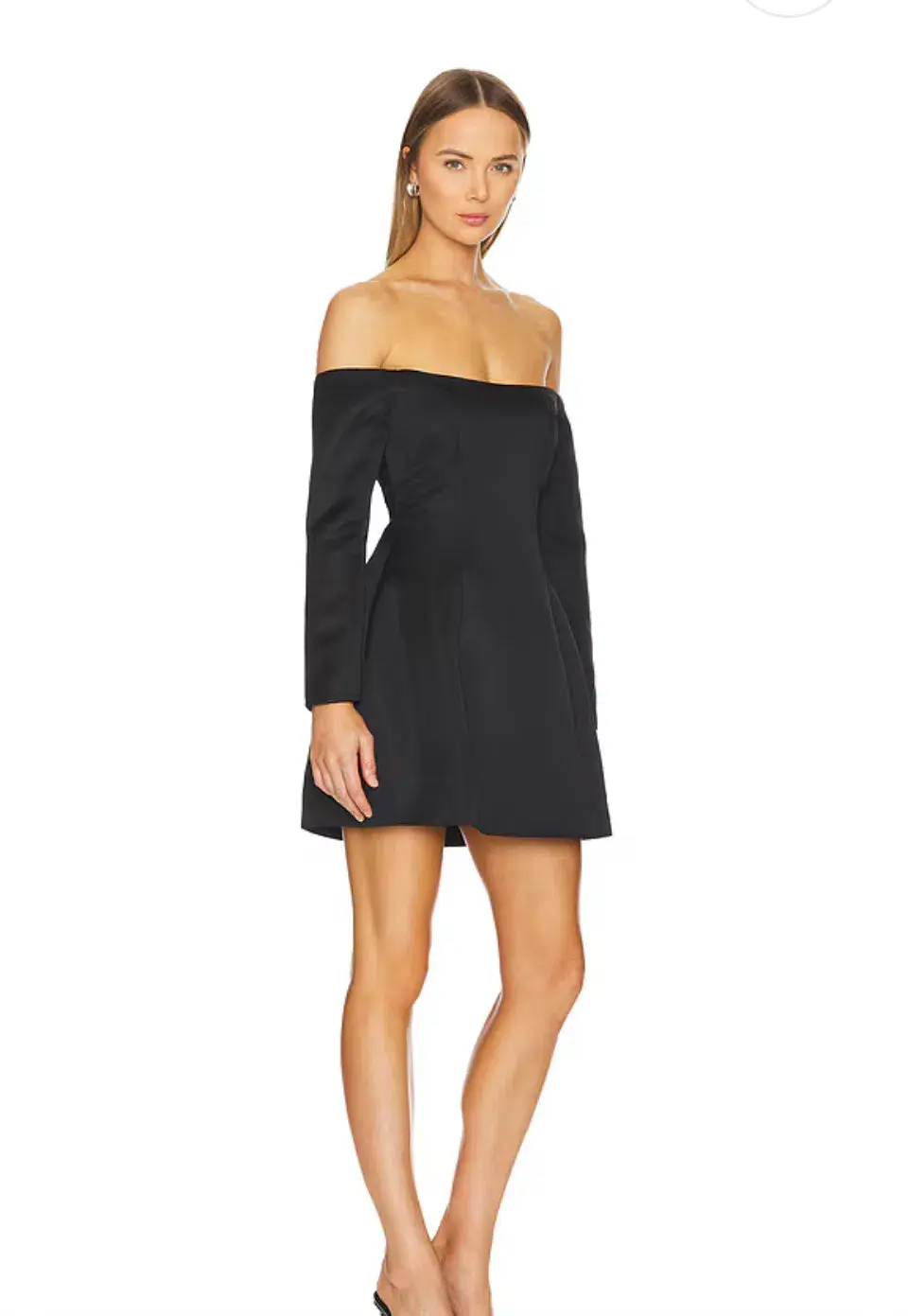 Elliatt Vida Off The Shoulder Day Mini Dress Black Size AU 10 - Image 2