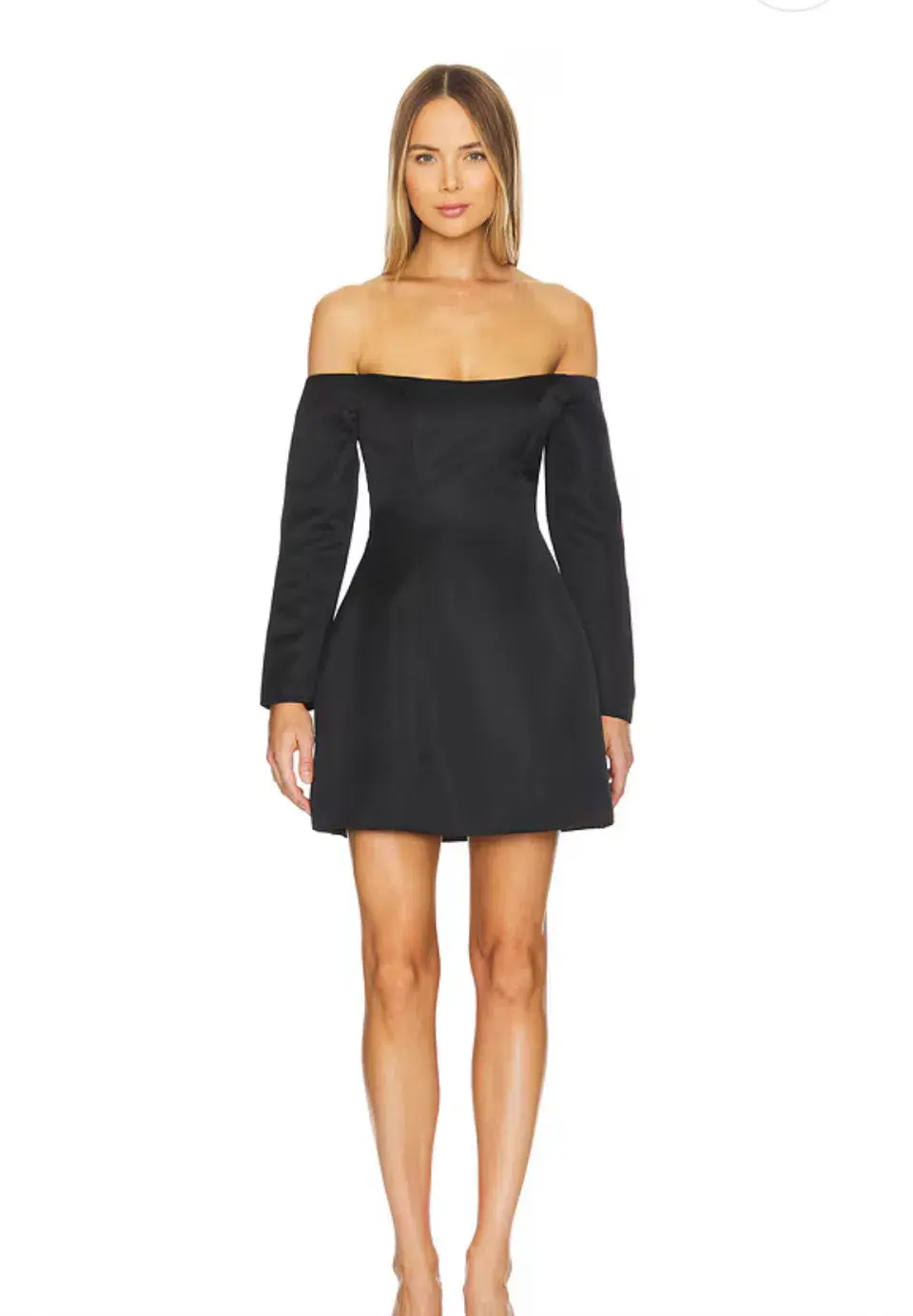 Elliatt Vida Off The Shoulder Day Mini Dress Black Size AU 10 - Image 1