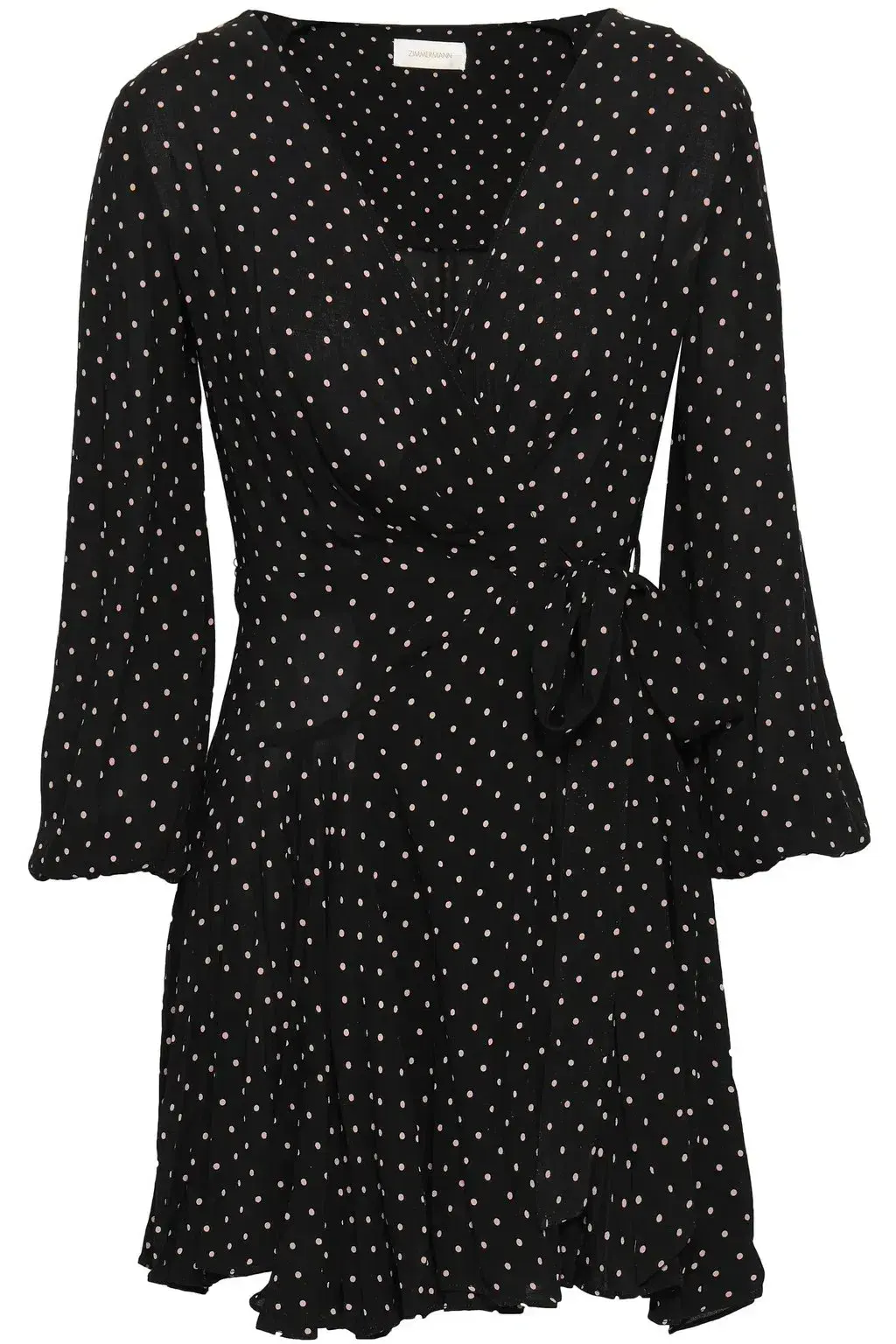 Zimmermann Stranded Wrap Mini Dress Polka Dots Size 0/AU 8 for rent on The Volte - main image