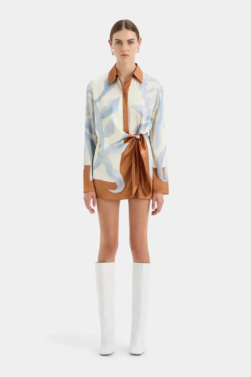 Sir The Label Sorrento Shirt Mini Dress Multi Size 6 - Image 1