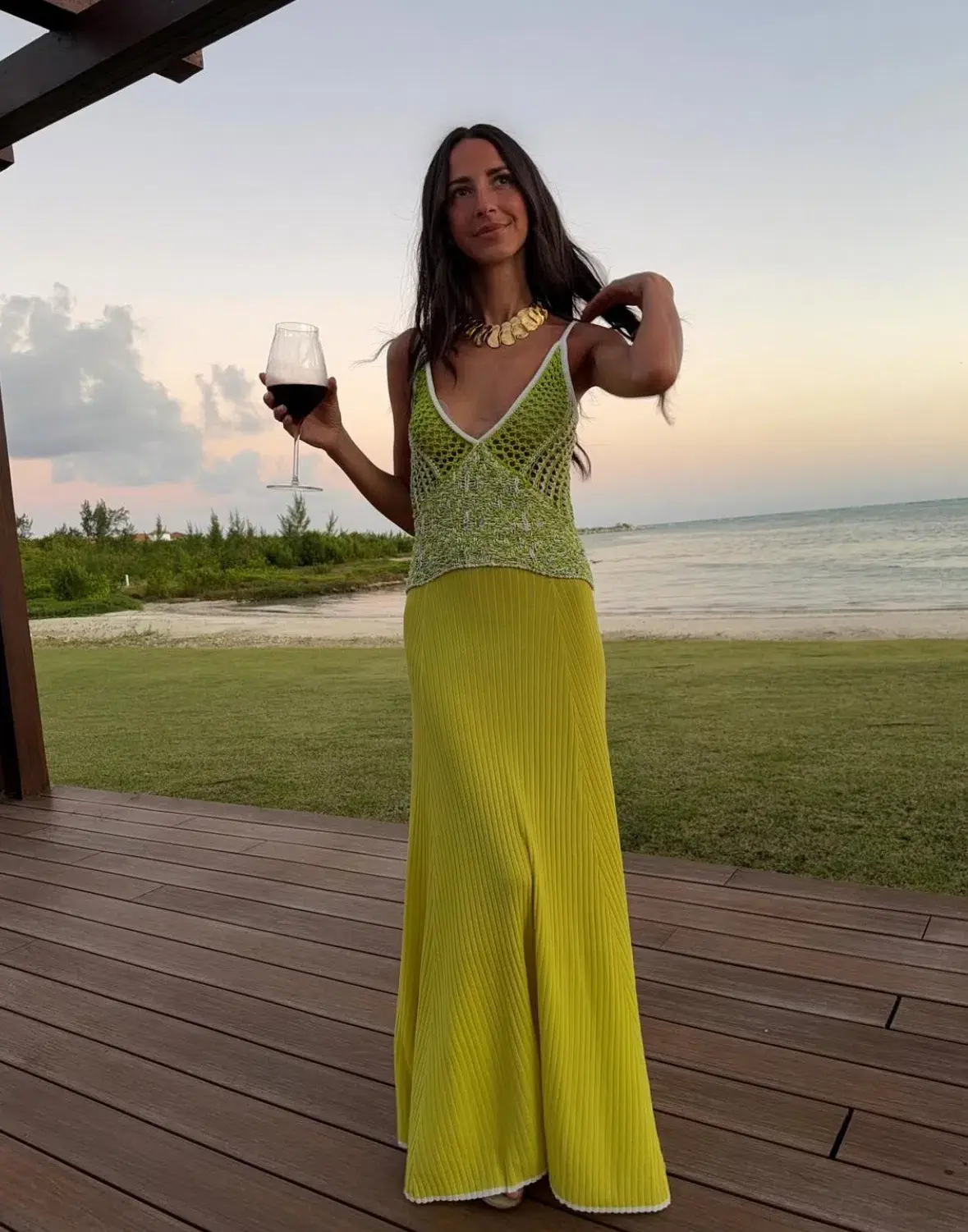 Christopher Esber Grafted Duo Cami Gown Yellow Size S / Aus 8 - Image 6