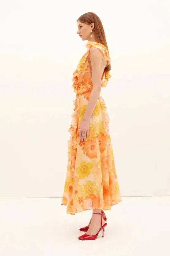 Kate Ford Cosmos Frill Gown Size 10 - Image 4