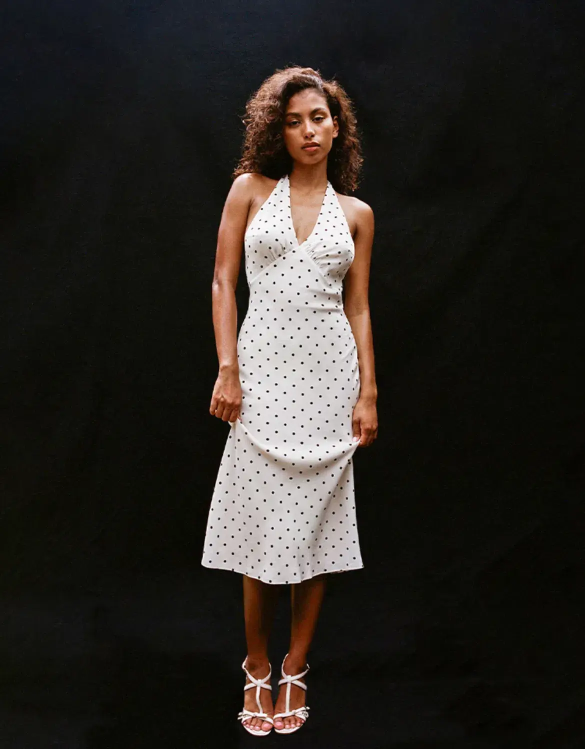 Realisation Par Sadie Halter Midi Dress Petite Spot Size 10 - Image 1