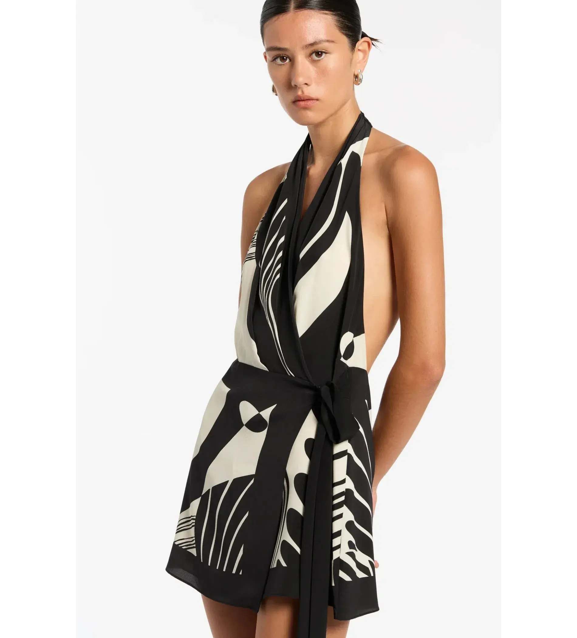 Sir The Label Realisme Wrap Halter Mini Dress Size 0 / AU 6 - Image 3