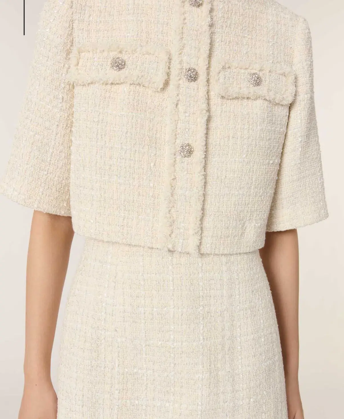 Maje Reims Dress & Jacket Cream Size 10 - Image 2