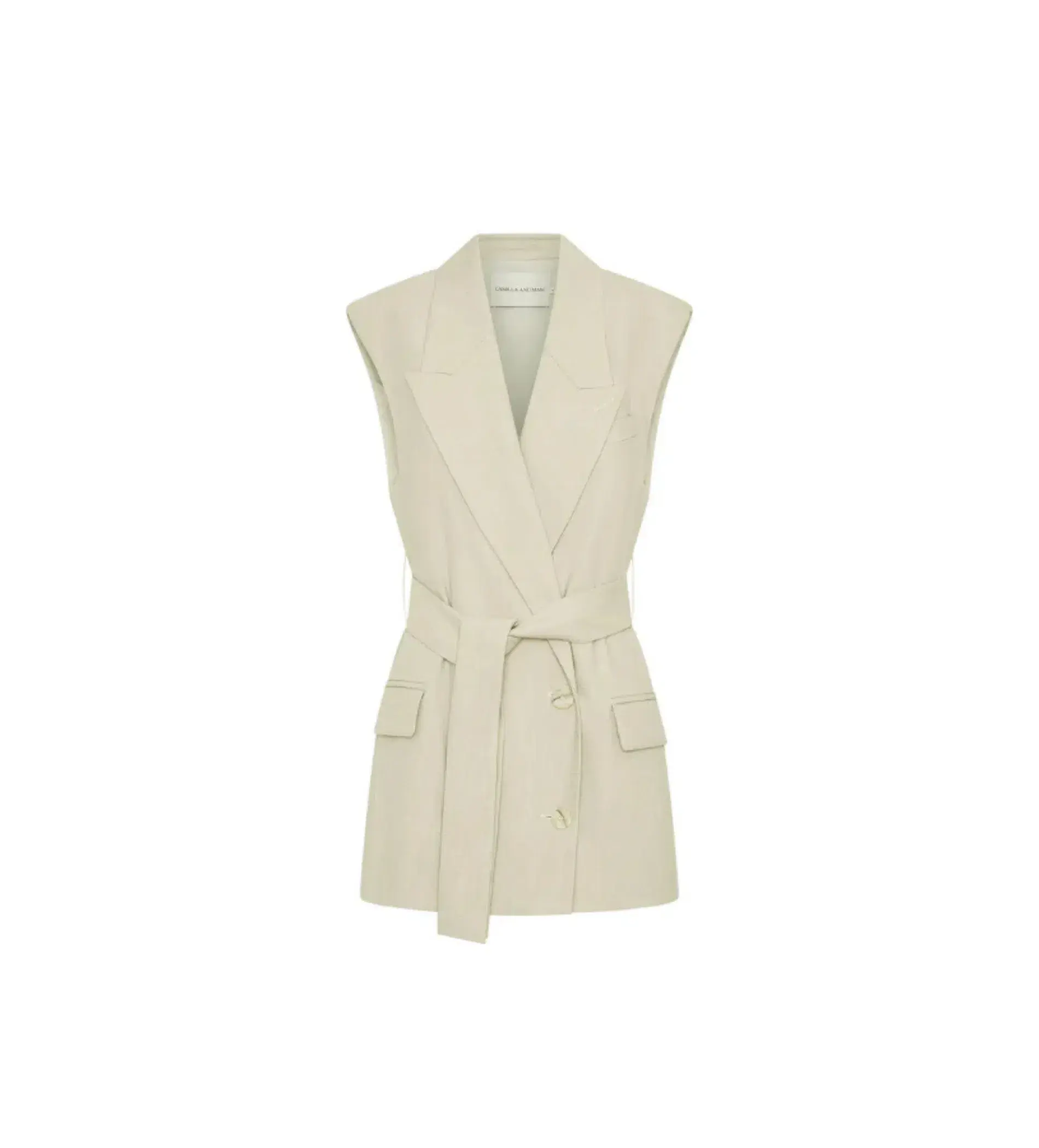 Camiilla and Marc Coen Vest Suit and Pants Sage Green Size 8 - Image 4