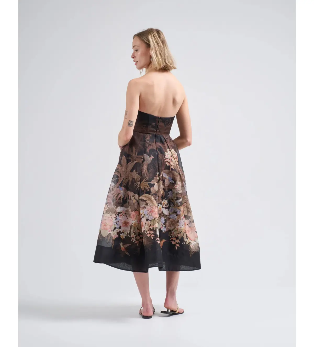 Zimmerman Illuminate Draped Mini Dress Black Tropical Size AU 10 - Image 3