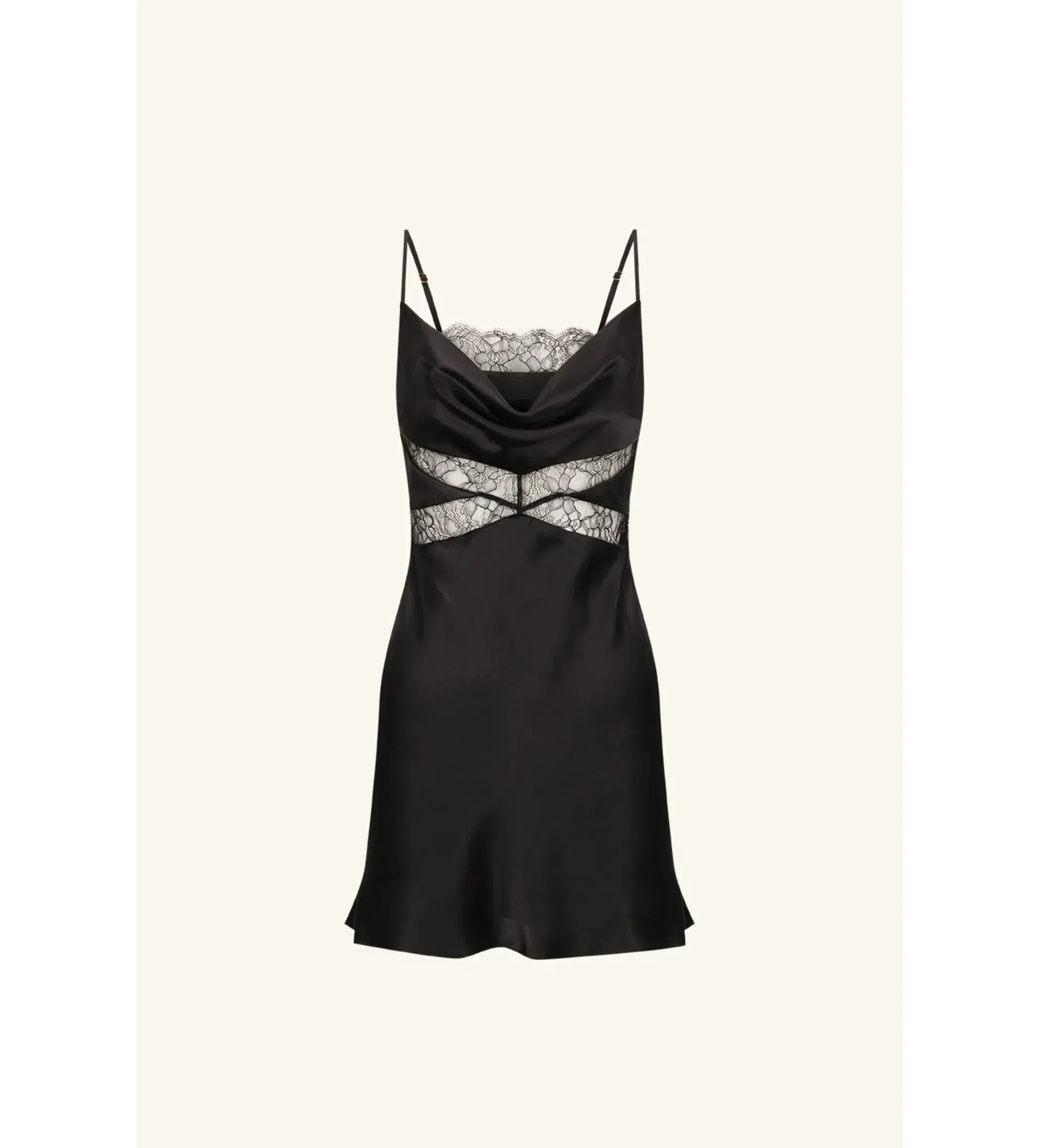 Shona Joy Leticia Silk Cowl Neck Lace Mini Dress Size 10  - Image 5