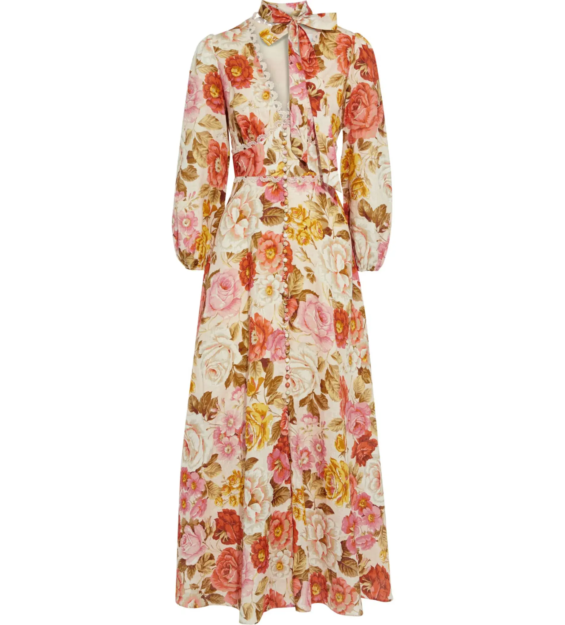 Zimmerman Bonita Linen Dress Lemon Floral Size 2 / AU 12 - Image 5