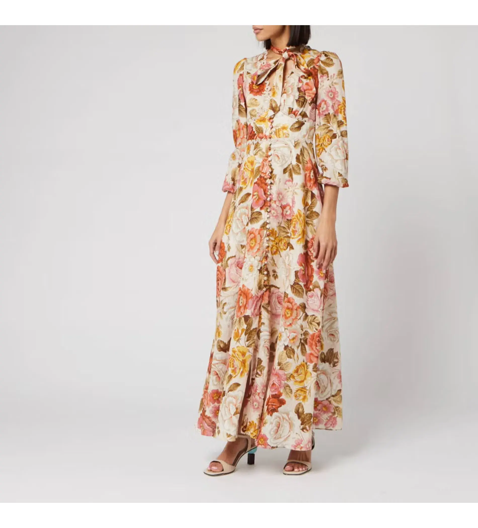 Zimmerman Bonita Linen Dress Lemon Floral Size 2 / AU 12 - Image 1