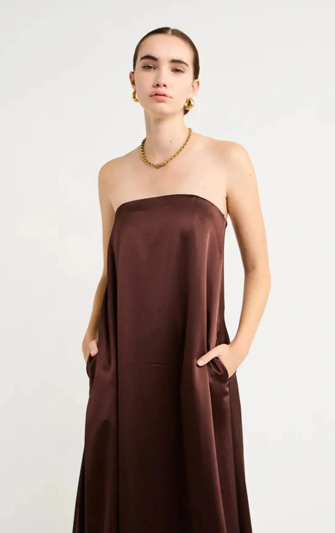 Anna Quan Delfina Gown Chocolate Brown Size 8 AU - Image 4