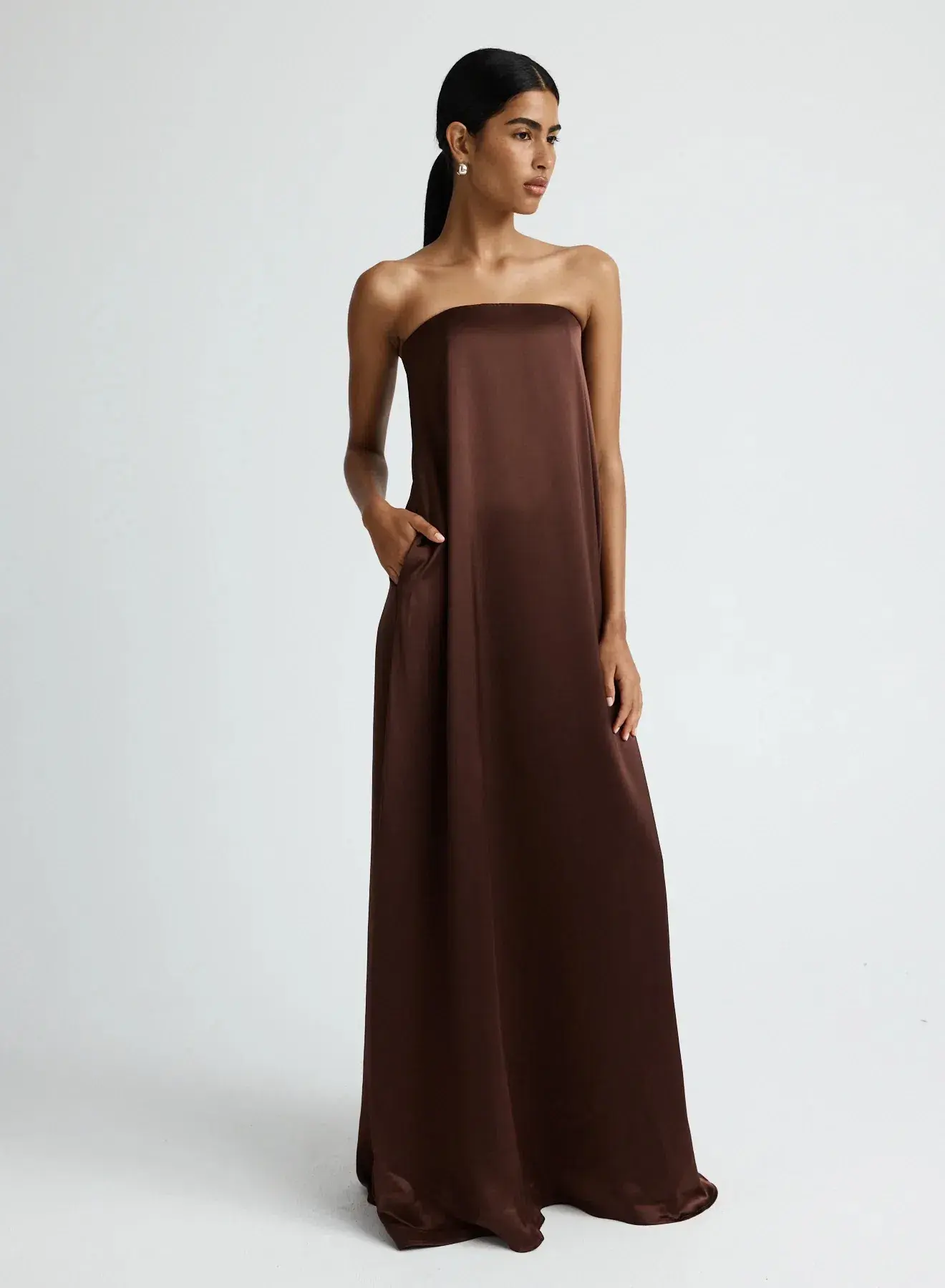 Anna Quan Delfina Gown Chocolate Brown Size 8 AU - Image 1