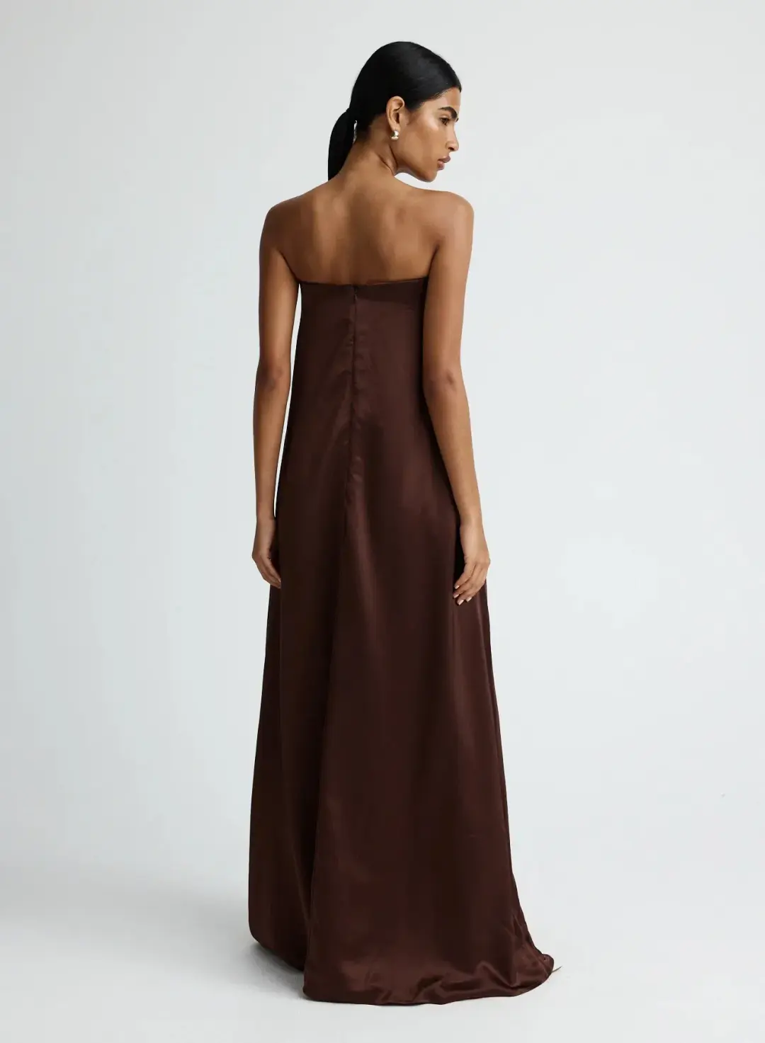 Anna Quan Delfina Gown Chocolate Brown Size 8 AU for rent on The Volte - main image