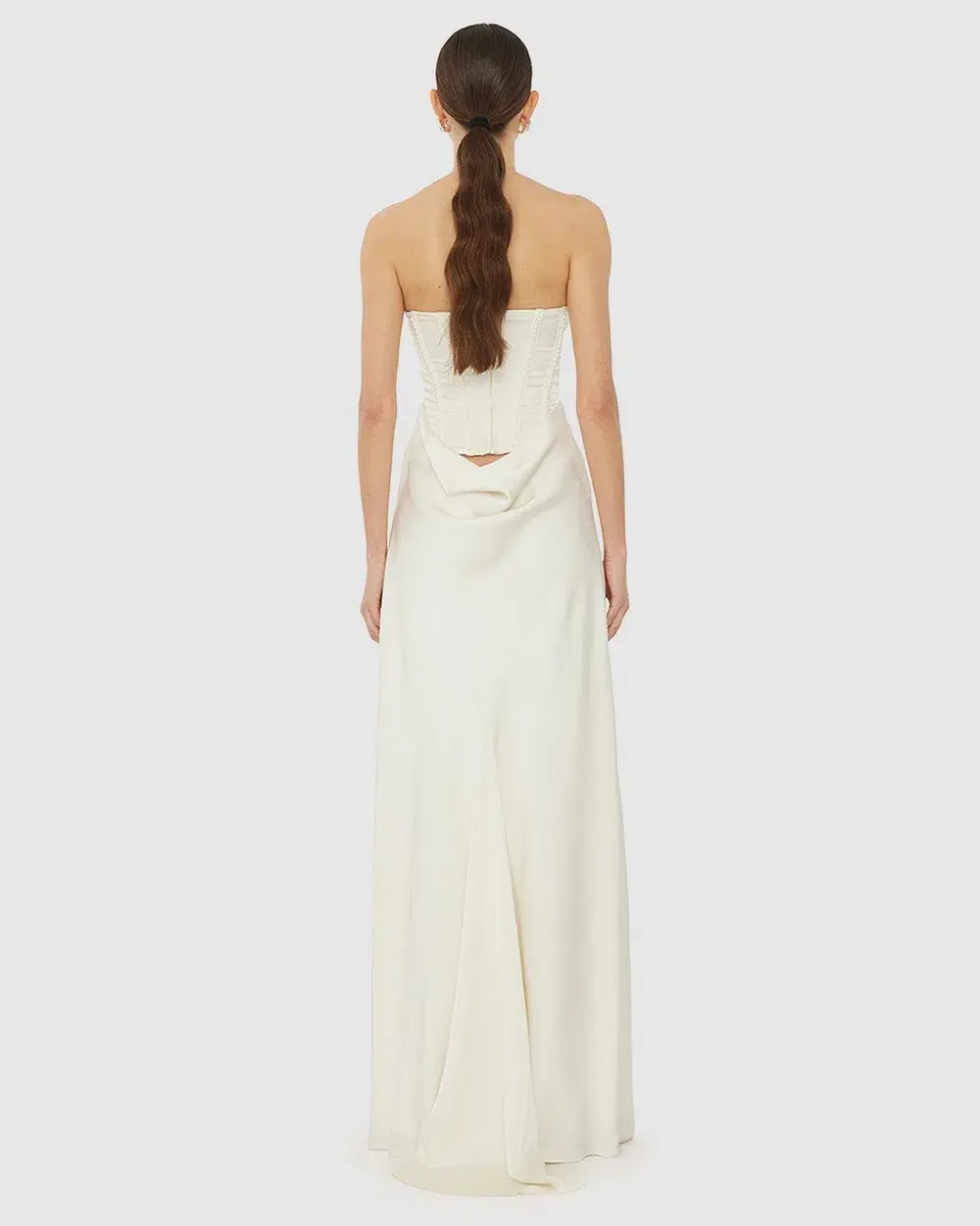 Rotate by Birger Christensen Satin Pearl Corset Dress in White Size 34 / AU 6  - Image 7